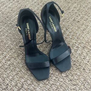 Saint Laurent Black Strappy Heels